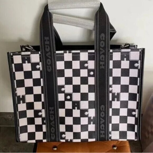 coach Smith Tote With Checkerboard Print CR101 - Picture 1 of 5